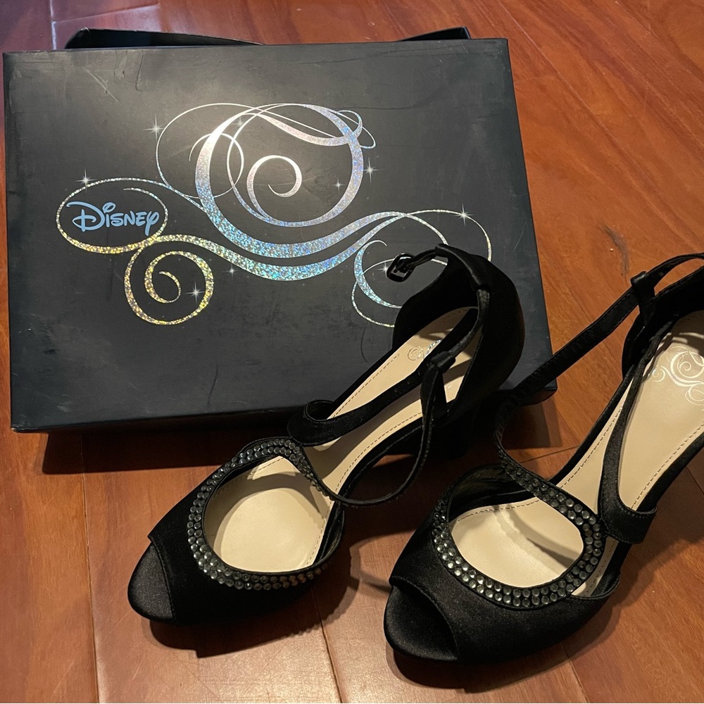 Disney Black Peep-Toe Heels